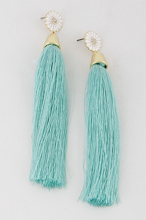 Unique Fringed Earrings With Flower Detail 7CCD9